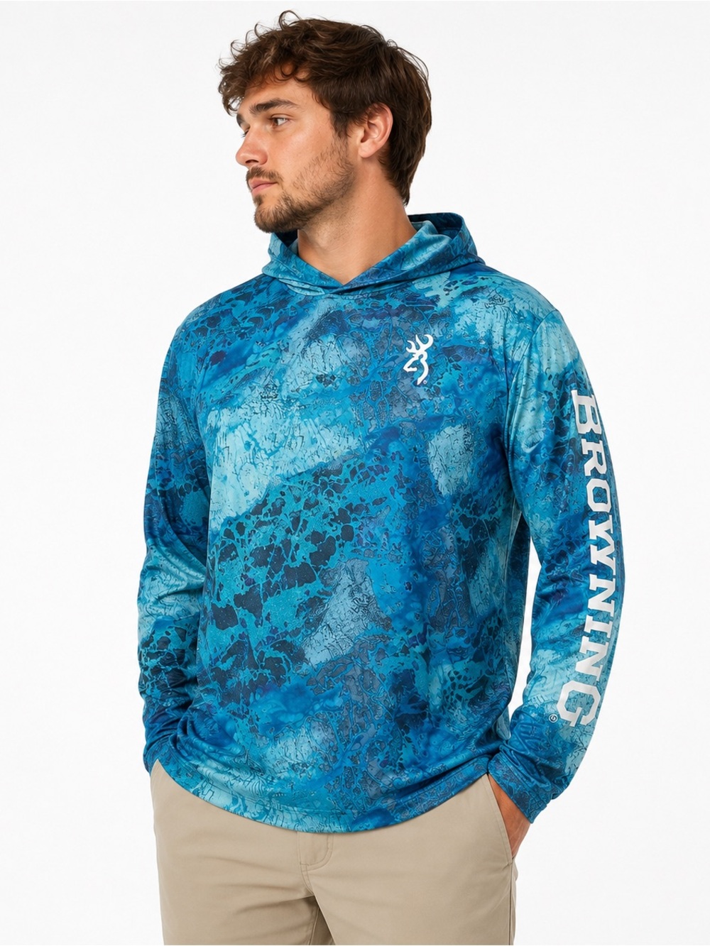 Browning Realtree WAV3 Blue Camo Performance Hoodie XXL